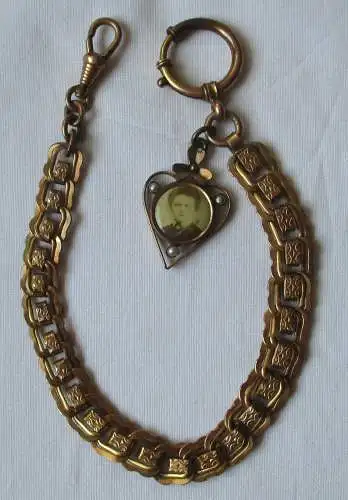 Dekorative vergoldete Herren Taschenuhrkette Uhrkette Länge 25 cm (142056)