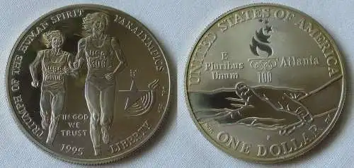 1 Dollar Silber Münze USA Olympiade 1996 Atlanta 1995 P (112714)