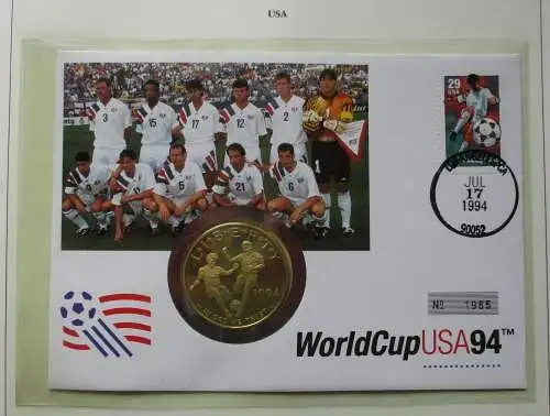 1 Dollar Silbermünze 1994 USA Numisbrief Fußball 1994 WM RAR in PP (124782)
