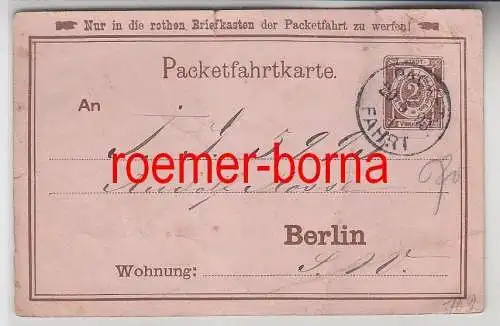 75849 alte Ganzsachen Packetfahrtkarte Berlin 1893