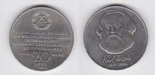 DDR Gedenk Münze 20 Mark Karl Marx 1983 (120030)