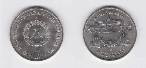 DDR Gedenk Münze 5 Mark Potsdam Neues Palais 1986 (123086)