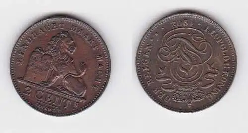 2 Centimes Kupfer Münze Belgien 1902 (130784)
