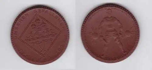 Porzellan Medaille Freiberg 1922 Weltkrieg Ehrenmal 182er IR Meissen (127111)