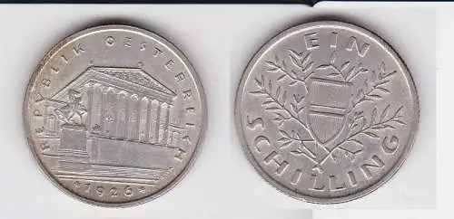 1 Schilling Silber Münze Österreich Parlamentsgebäude 1926 (129914)