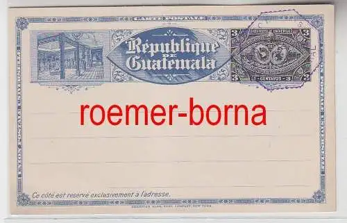 71890 seltene Ganzsachen Postkarte Guatemala 3 Centavos 1897