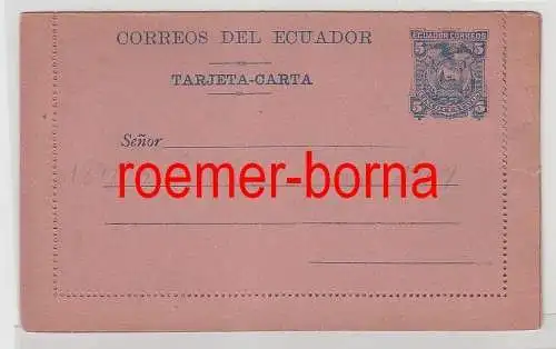 73355 seltene Ganzsachen Brief Ecuador 5 Centavos Blau auf Rosa 1891