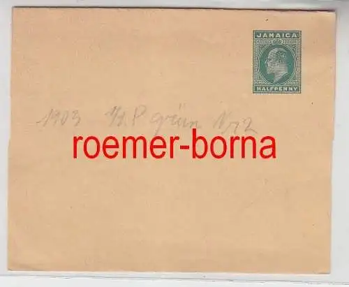 75388 seltener Ganzsachen Brief Jamaica Jamaika 1/2 Penny Grün 1903