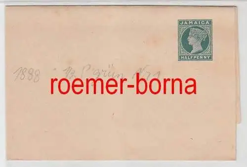 75940 alter Ganzsachen Brief Jamaica Jamaika 1/2 Penny grün 1888