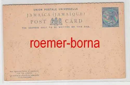 75938 alte Antwort Ganzsachen Karte Jamaica Jamaika 1 Penny blau 1891