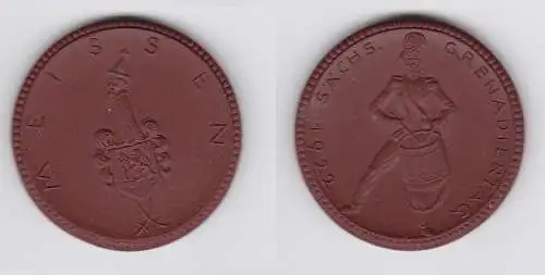 Seltene Meissner Porzellan Medaille Sächsischer Grenadiertag 1922 (125841)