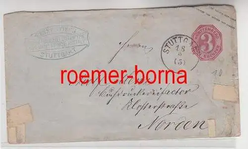 75282 alter Ganzsachen Brief Württemberg 3 Kreuzer Stuttgart 1871