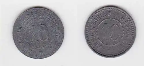 seltene Münze Meuselwitz 10 Kleingeldersatzmarke Zink Prehlitzgrube (123656)