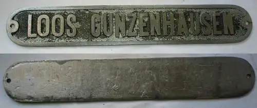 Typen Reklame Metall Plakette LOOS GUNZENHAUSEN um 1950 (112668)