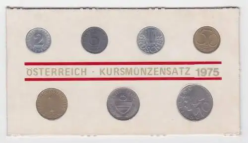2 Groschen - 10 Schilling KMS Kursmünzensatz Österreich 1975 (113275)