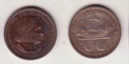 1/2 Dollar Silber Münze USA Kolumbusausstellung Chicago 1893 (114136)