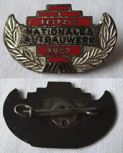 DDR Abzeichen Nationales Aufbauwerk Leipzig 1957 Silber (119382)