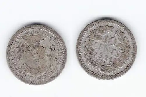 10 Cent Silber Münze Niederlande 1921 Wilhelmina (121881)