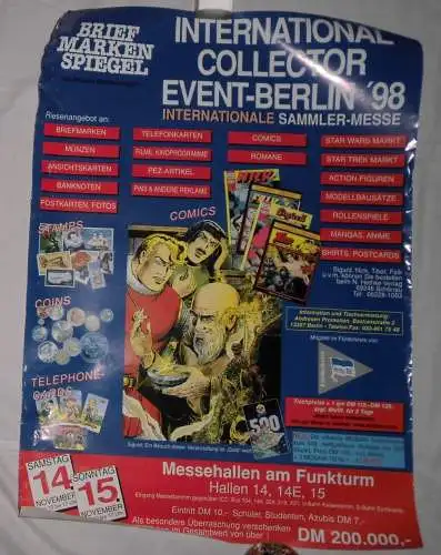 Seltenes Mosaik Plakat mit Reklame für Abrafax Telefonkarten 1998  (107070)