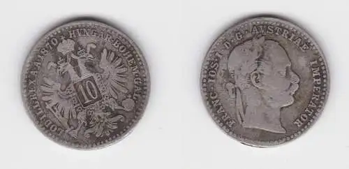10 Kreuzer Silber Münze Österreich 1870 ss (152648)
