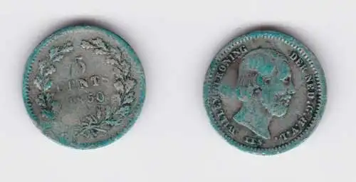 5 Cents Silber Münze Niederlande Willem III 1850 s/ss (152616)