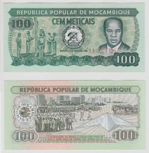 100 Metical Banknote Mosambik Moçambique 1980 bankfrisch UNC Pick 126 (151837)