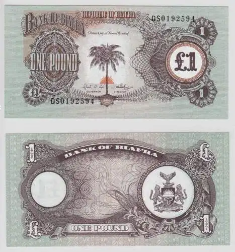 1 Pfund Banknote Biafra 1968-1969 bankfrisch UNC Pick 5 (151833)