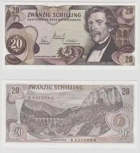 20 Schilling Banknote Österreichische Nationalbank Österreich 1967 UNC (151789)