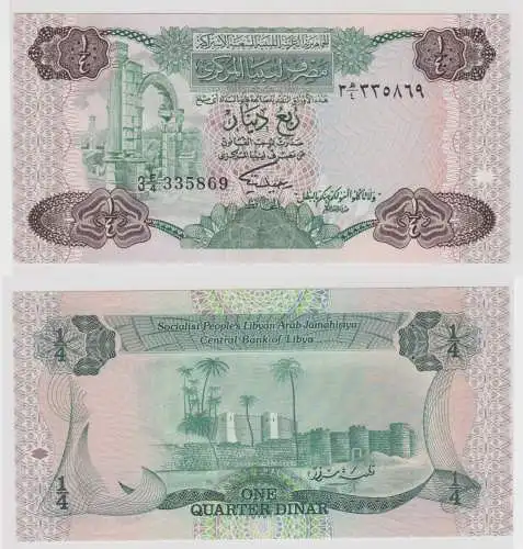 1/4 Dinar Banknote Libyen Libya (1984) kassenfrisch UNC (151611)