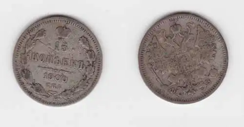 15 Kopeken Silber Münze Russland 1900 f.ss (152605)