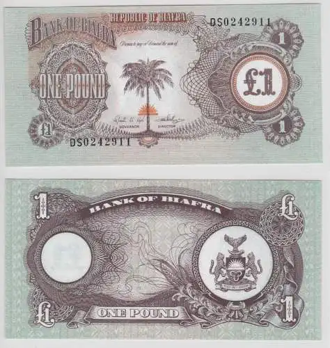 1 Pfund Banknote Biafra 1968-1969 bankfrisch UNC Pick 5 (151824)