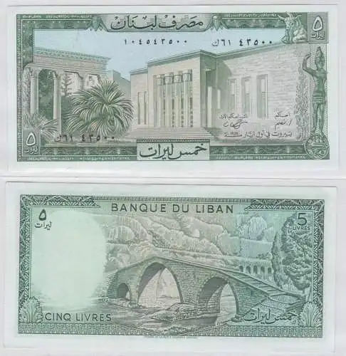 5 Livres Banknote Libanon Liban bankfrisch UNC (151832)