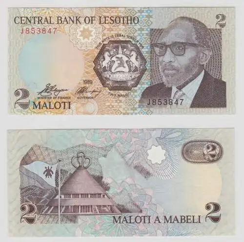 2 Maloti Banknote Central Bank of Lesotho 1989 bankfrisch UNC (151923)