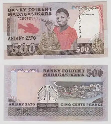500 Ariary Banknote Madagaskar Madagasikara (1988) kassenfrisch UNC (151974)