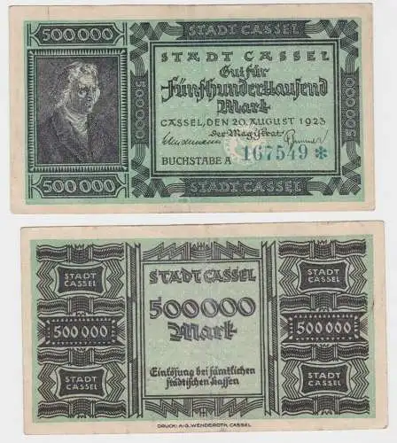 500000 Mark Banknote Inflation Stadt Cassel 20.08.1923 (140258)