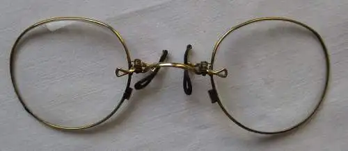 Antiker Kneifer / Zwicker Nasenbrille Lesebrille um 1900 (140750)
