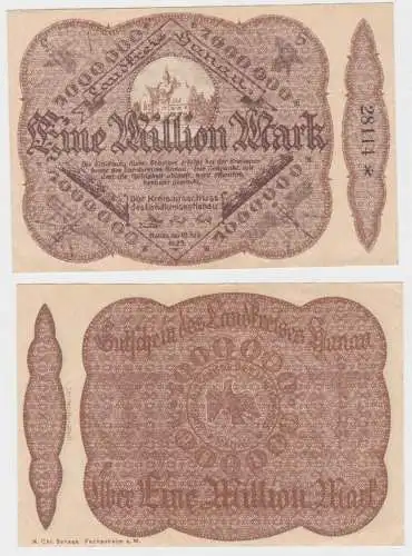 1 Million Mark Banknote Inflation Landkreis Hanau am Main 18.8.1923 (140129)