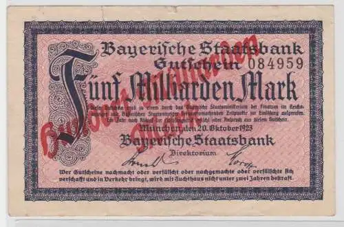 100 Milliarden Mark Banknote Bayerische Staatsbank München 1923 Überdr. (136245)