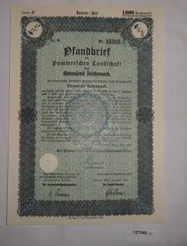 1000 RM Pfandbrief Pommersche Generallandschaftsdirektion Stettin 1940 (127545)