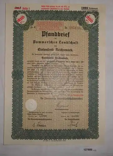 1000 RM Pfandbrief Pommersche Generallandschaftsdirektion Stettin 1940 (127885)