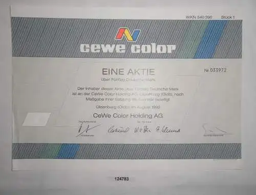 50 Mark Aktie CEWE Color Holding AG Oldenburg August 1992 (124783)