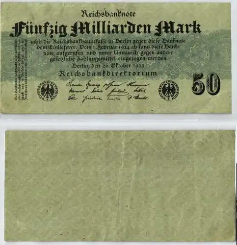 50 Milliarden Mark Banknote Inflation 26.10.1923 Rosenberg Nr.122 c (124016)