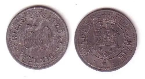 50 Pfennig Notgeld Zink Münze Stadt Wertheim a.M. ohne Jahr (112748)