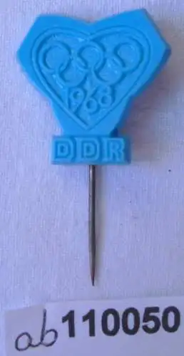 Blaue DDR Anstecknadel Olympische Spiele Olympiade 1968 (110050)