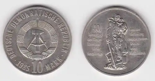 DDR Gedenk Münze 10 Mark 40.Jahre Kriegsende 1985 Stempelglanz (140477)