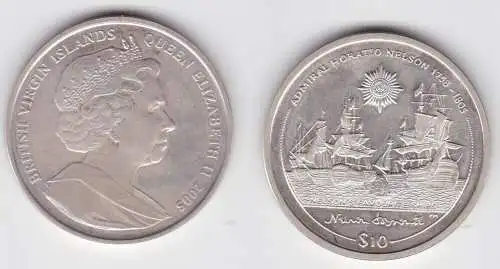10 Dollar British Virgin Islands Jungferninseln Admiral H. Nelson 2005 (121399)