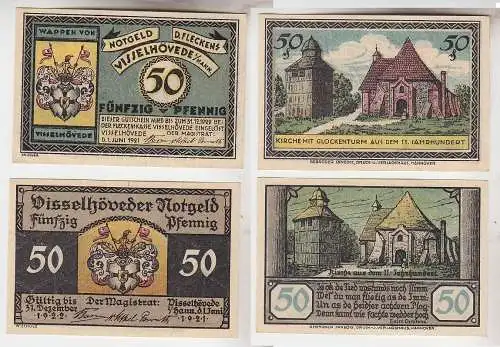 2 Banknoten Notgeld Flecken Visselhövede 1921 (113544)