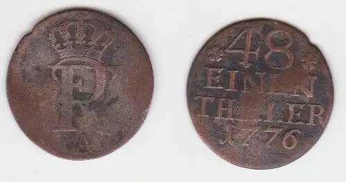 1/48 Taler Silber Münze Preussen Friedrich II 1776 A (138640)