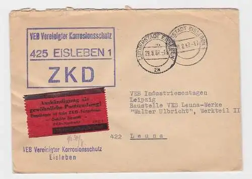 61515 Korrespondenzbrief VEB Vereinigter Korrosionsschutz Eisleben 1967