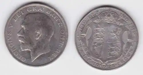 1/2 Crown Silber Münze Großbritannien 1923 Georg V. f.ss (127603)